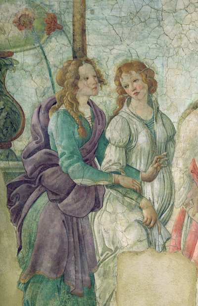 Venus and the Graces offering gifts to a young girl (detail) by Sandro Botticelli